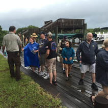 Picture of Visitors at Seahorse Key Open House on a rainy day