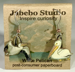 Picture of white pelican earrings