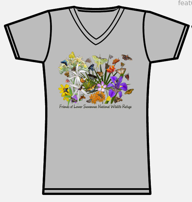 image of gray, women's shirt with butterflies