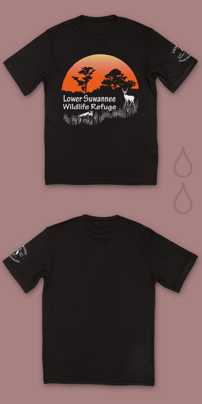 Picture of short sleeved tee shirt with refuge scene on front