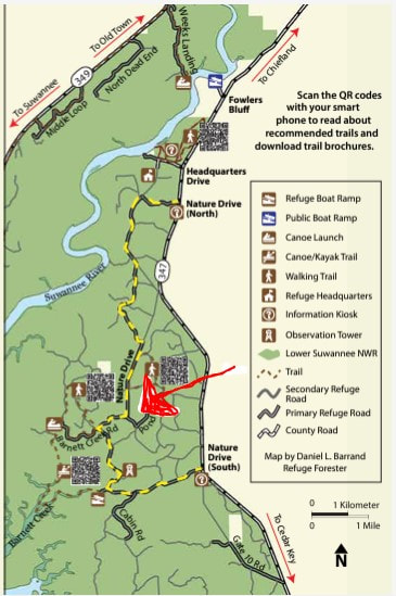 Picture of a map with an arrow indicating where the Walk will start