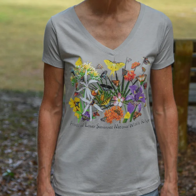 Picture of a butterfly shirt with a silver background